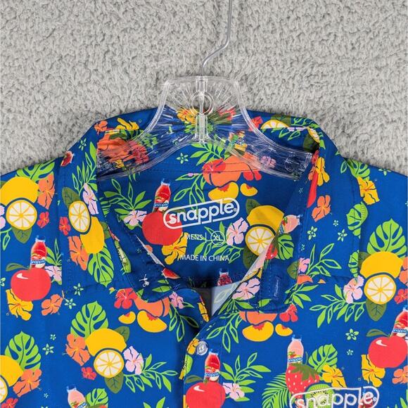 SNAPPLE Hawaiian Shirt Men's XL Multicolored Tropical Fruit AOP Casual Fun Party - Picture 2 of 9